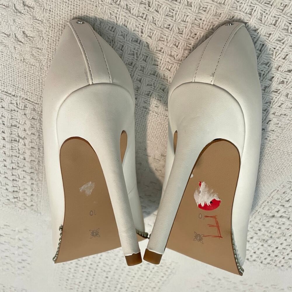 BCBGeneration White Heels with Studded Detail - Picture 5 of 11